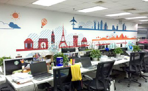 麻阳教你设计办公室墙绘的方法。